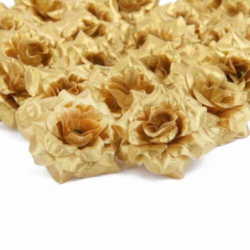 100Pcs Pop Silk Artificial Fake Rose Flower Heads Bulk Craft Wedding Party Decor - Picture 16 of 26