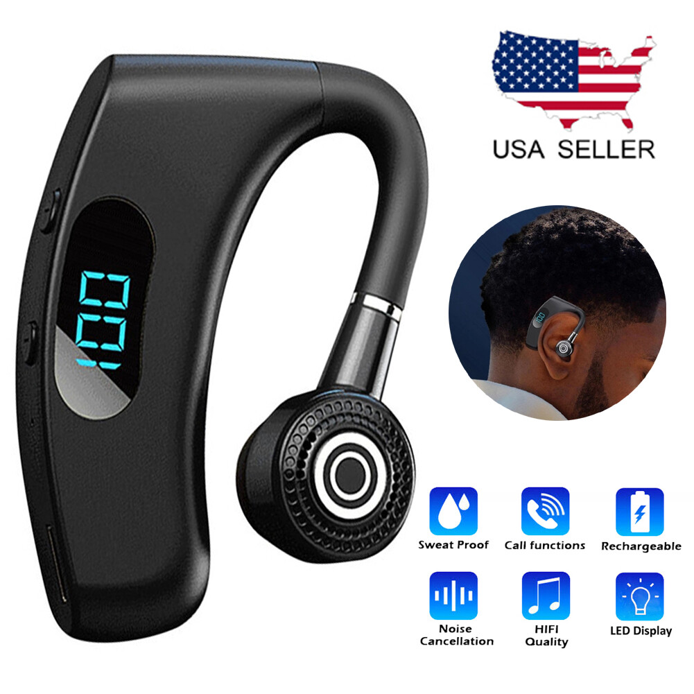 Auriculares inalámbricos Bluetooth gancho para la oreja auriculares deportivos para correr pantalla LED