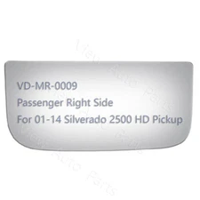 Lower Tow Mirror Glass Fit 01-14 Silverado 2500 Passenger Right Side RH Convex
