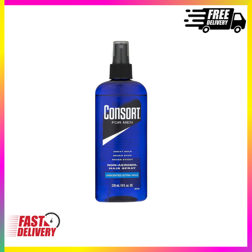 Consort Hair Spray for Men Extra Hold, Unscented, NonAerosol 8 oz