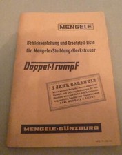 Mengele Stalldungstreuer Doppeltrumpf T-ES T-ZS Anleitung und Ersatzteilliste