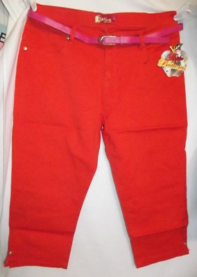 NEW! Apple Bottoms 18 dark orange capris cropped pants jeans stretch (C43)