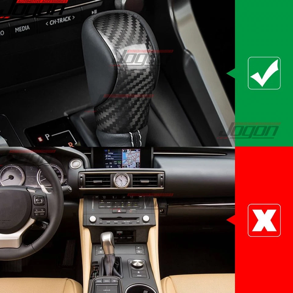 Cubierta de perilla de cambio de marchas de consola de carbono real para Lexus RC200t RC300 RC350 2014-2025 Foto 3 de 4