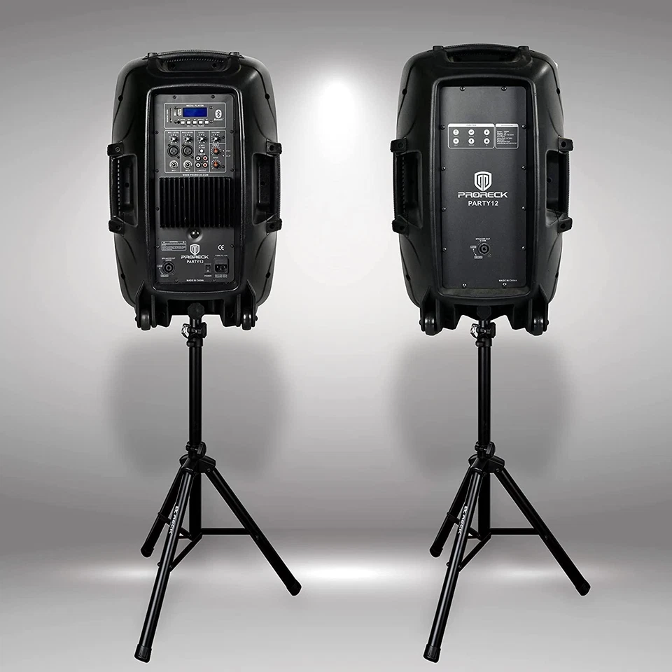 PRORECK Portable 12 Inch 1000W 2-Way Powered PA Speaker System Bluetooth/USB - Image 3 of 4