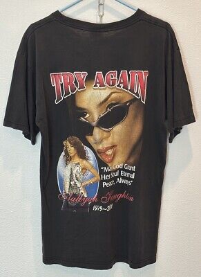 Vintage OG Aaliyah Try Again L Memorial Rap Shirt Hip hop Vintage OG Aaliyah Try Again L Memorial Rap Shirt Hip hop