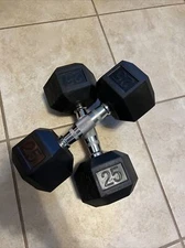 25 Pound CAP SDRS050 25lb Barbell Coated Hex Dumbbells - Set of 2