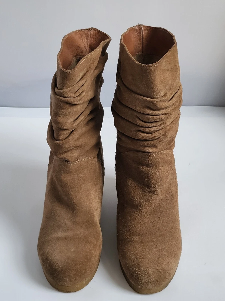 Beige mid 2025 calf boots