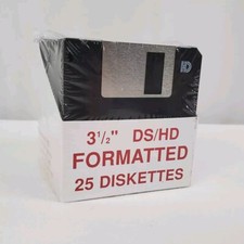 Floppy Disk 25 Pack DS/HD 3.5" Diskettes 1.44 MB Formatted for IBM Compatibles