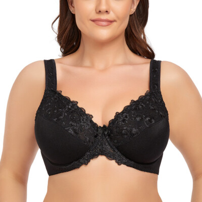 Underwear Non Padded Bra Non-Wired Firm Control Soft Cup Bra - Lace Design In Black Or White (Sizes 34-48) Bra Unpadded - Foto 10