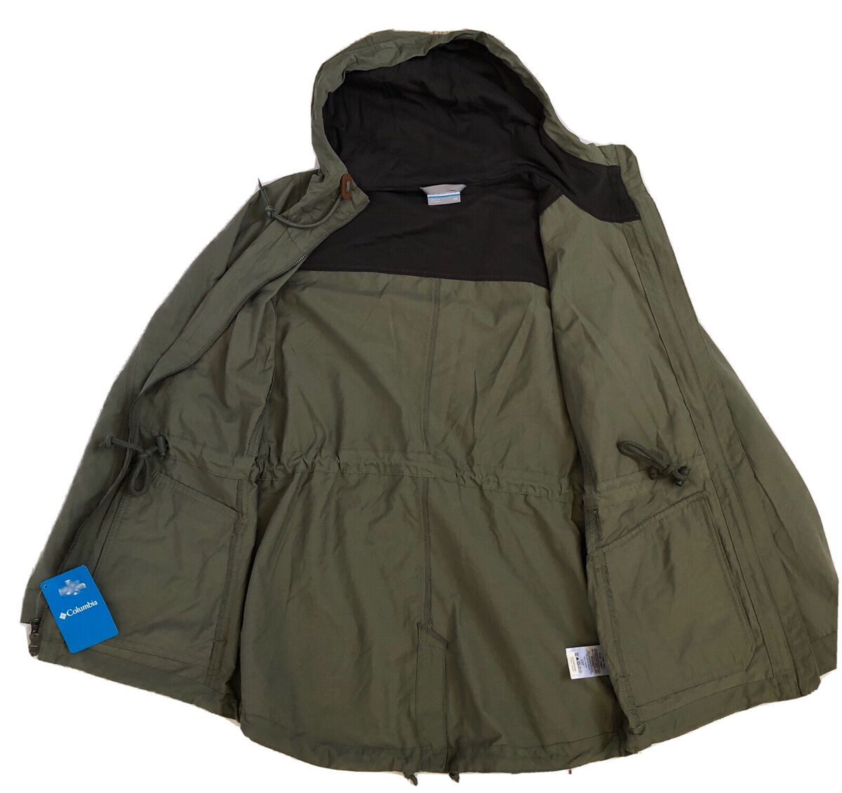 columbia woman military jacket XS olive green Drawstring columbia woman military jacket XS olive green Drawstring