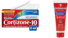 Maximum Strength Anti-Itch Cream with Soothing Aloe, 1% Hydrocortisone Creme, 2