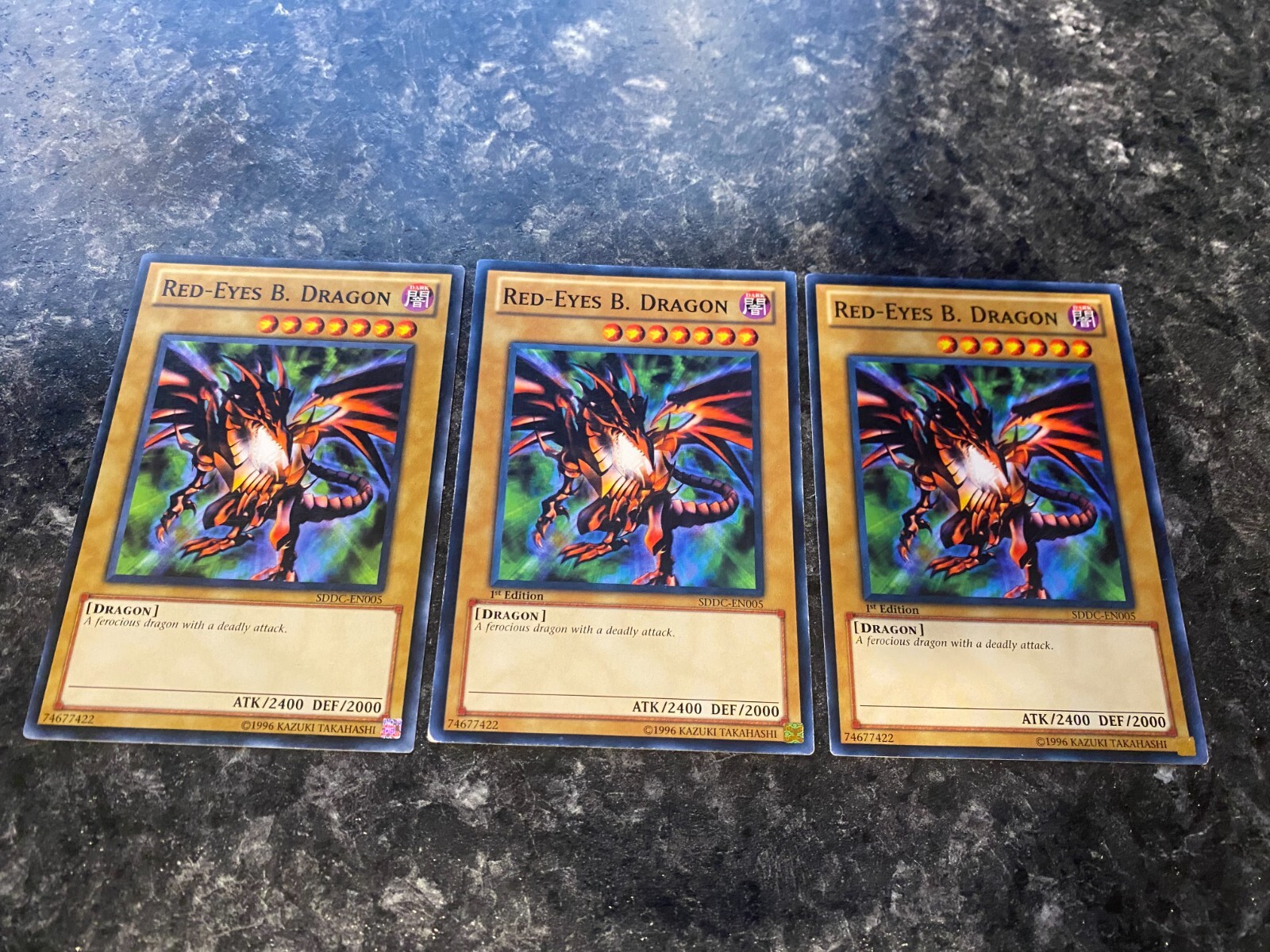 3X Red-Eyes B. Dragon SDDC-EN005 - Yugioh Yu Gi Oh! 3 Playset Mixed