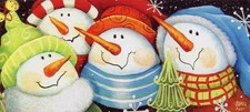 Four Snowmen Slim 14 Boxed Christmas Cards by LPG Greetings