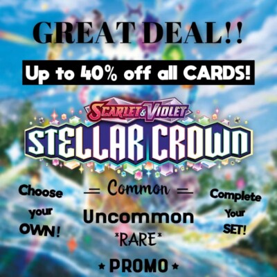 Pokemon Stellar Crown WÄHLE DEINE KARTEN Common/Uncommon/Rare & weitere Karten /142