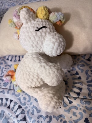 Unicorn Plush Doll Handmade Crochet Plushie Stuffed Animal Toy
