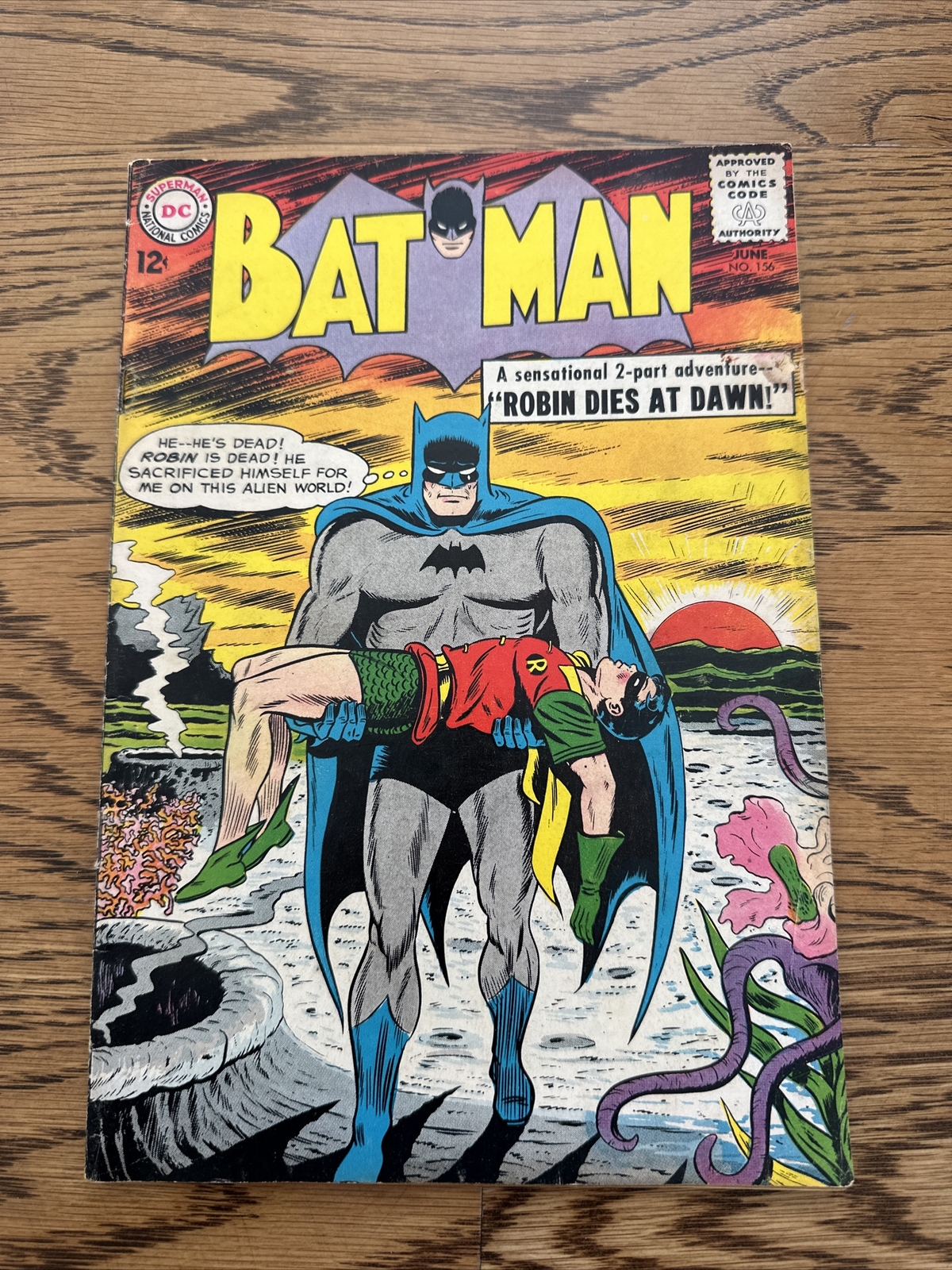 Batman 156 (DC Comics 1963) “Robin Dies At Dawn” 1st Dr. Hurt Iconic Cover! VG