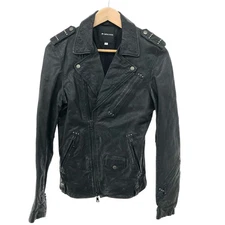 Buffalo Bobs Double Riders Leather Jacket 2 Mfb814 Black Lamb Men'S Outerwear Us