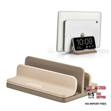 Dual Vertical Laptop Stand, 3 in 1 Upright Desktop Stand Holder with Apricot
