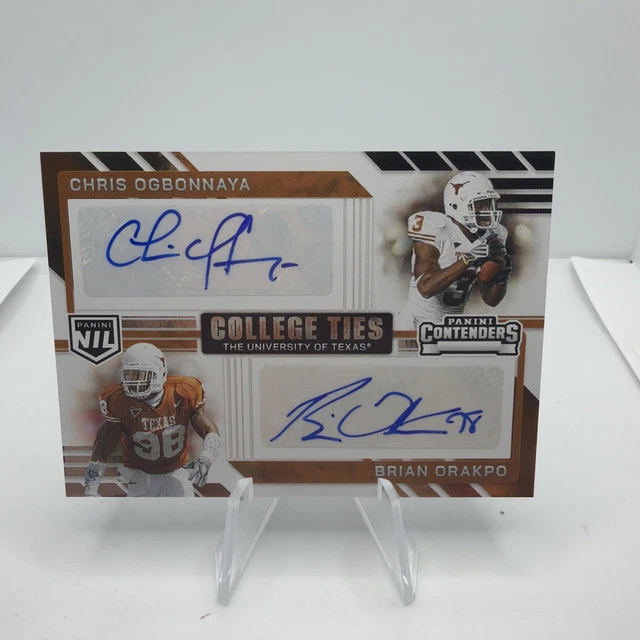 2025 Panini NIL Texas Longhorns College Ties Brian Orakpo/Ogbonnaya Dual Auto