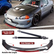 For Honda Del Sol Carbon Style Front Bumper Lip Splitter Parts Accessories Rods