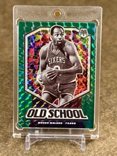 2019-20 Panini Mosaic Old School 🏀 Moses Malone #7 Reactive Green Sixers 76
