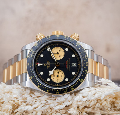 2026 BNIB TUDOR Black Bay Chrono S&G Black Dial Gold Two-Tone Bracelet 41mm