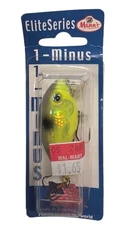 NEW Vintage Crankbait Mann’s Baby Minus 1 YELLOW Chartreuse Gray Shad HOLO NOS 