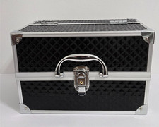 Caboodles Expandable Makeup Train Case Travel Jewelry Box Black no key