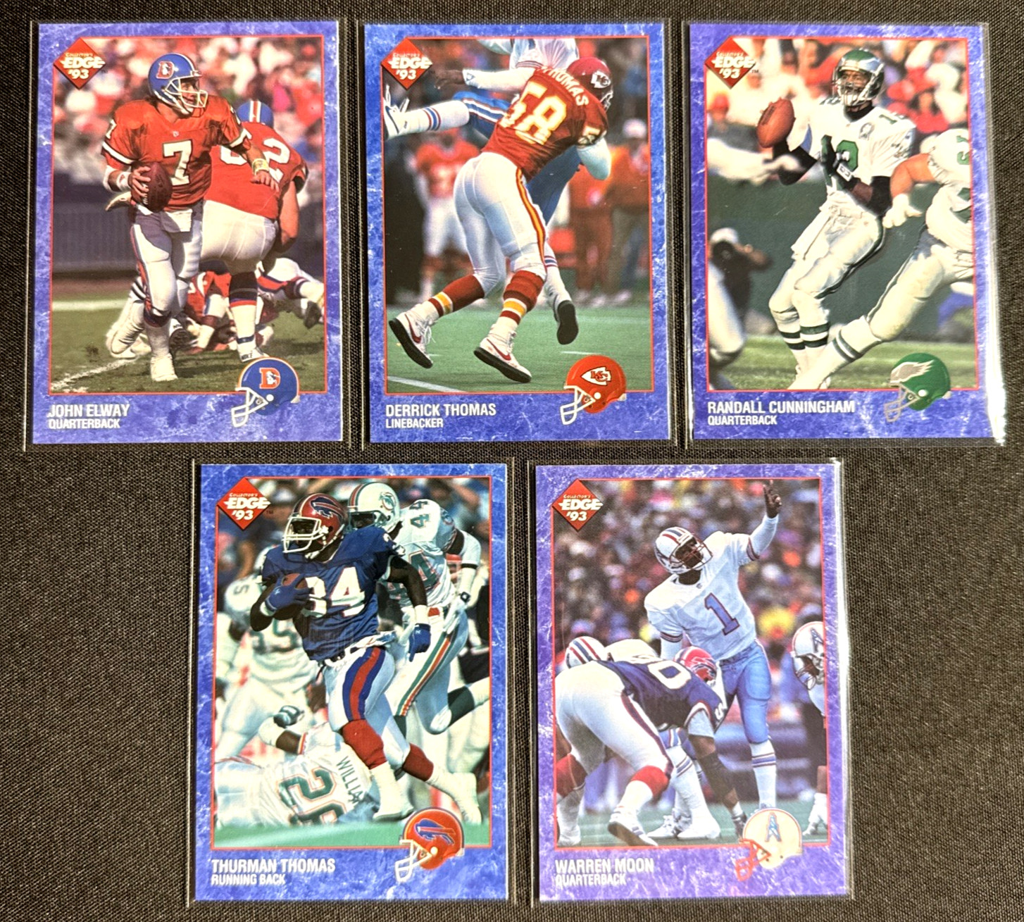 1993 Collector's Edge First Edition Prototype Set Cards 1-5. Elway #1, See Desc.