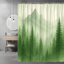 Green Mountain Forest Shower Curtain - Nature Decor