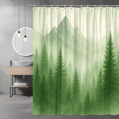 Green Mountain Forest Shower Curtain - Nature Decor