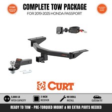 Curt Class 3 Hitch Wiring W 1-78 Loaded Ball Mount For 19-25 Honda Passport