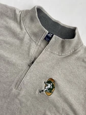 Cutter And Buck 1/4 Zip Green Bay Packers Sweater Mens 4x Gray Lightweight