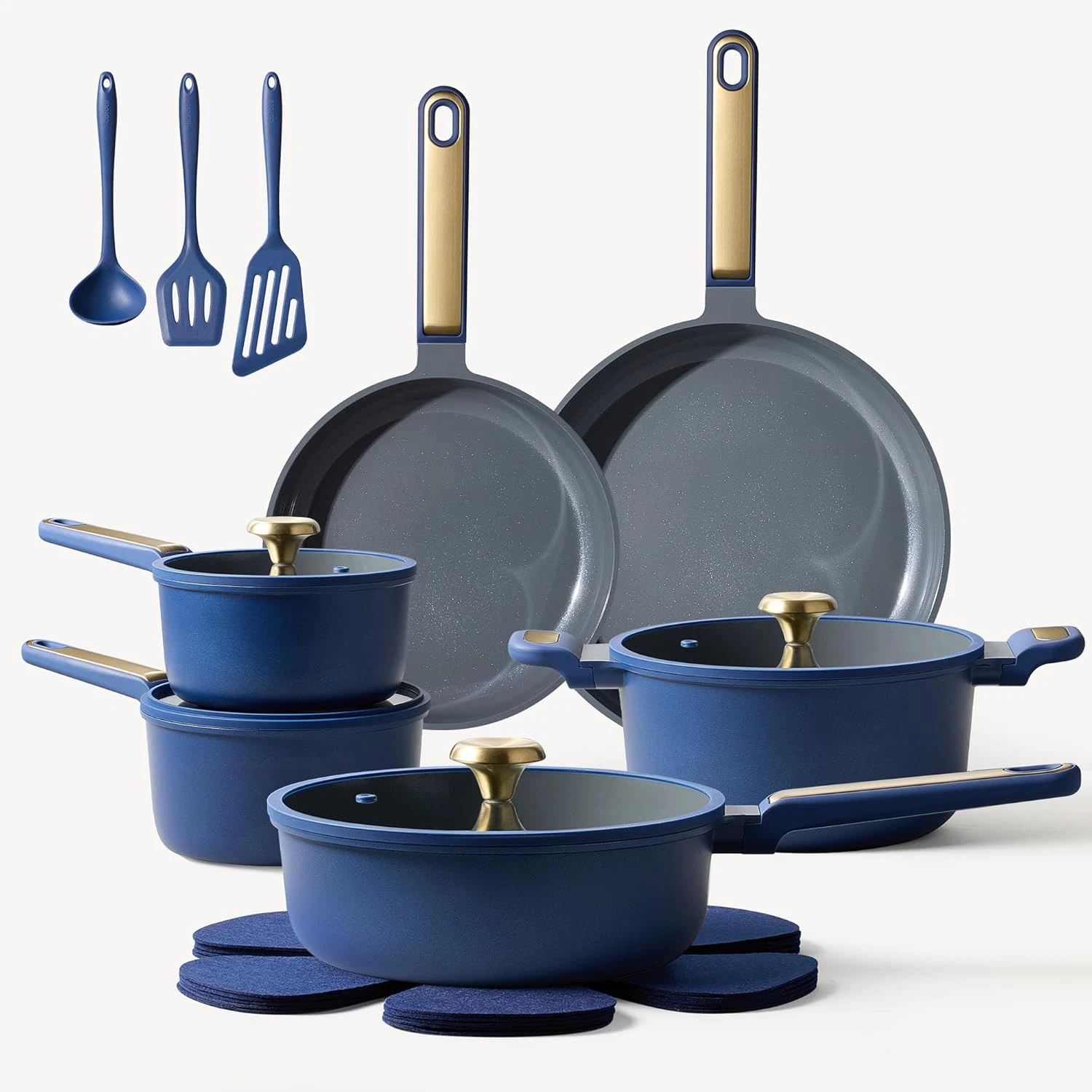 Non-Toxic 18-Piece Ceramic Cookware Set - Non-Stick Pots & Pans