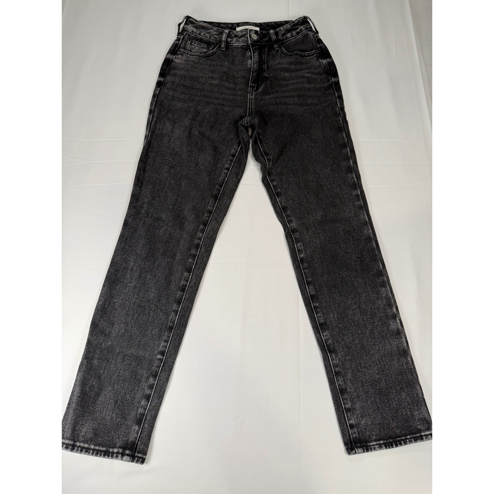 Pacsun Mom Jeans Charcoal Wash Size 24 High Rise Straight Leg Denim-image