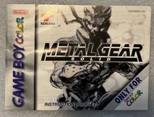 Game Boy Color Metal Gear Solid Manual Only Authentic 