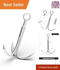 Stainless Steel Grappling Hook 3-Claw Climbing Carabiner Outdoor Hiking Salvage