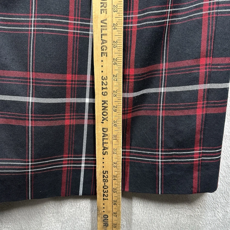 Maxi falda envolvente Charter Club roja a cuadros talla 8 Academia Preppy mezcla de lana modesta Foto 3 de 4