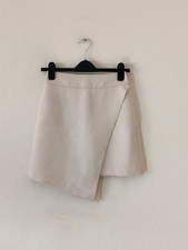 Topshop Beige Asymmetric Wrap Mini Skirt Size 6