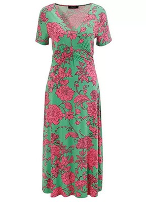 Aniston Abstract Floral Print Summer Dress - Size 18 - LA 648