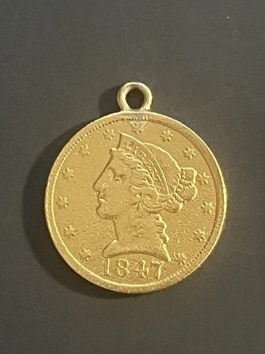 1847 $5 Gold liberty Head Coin / Pendant