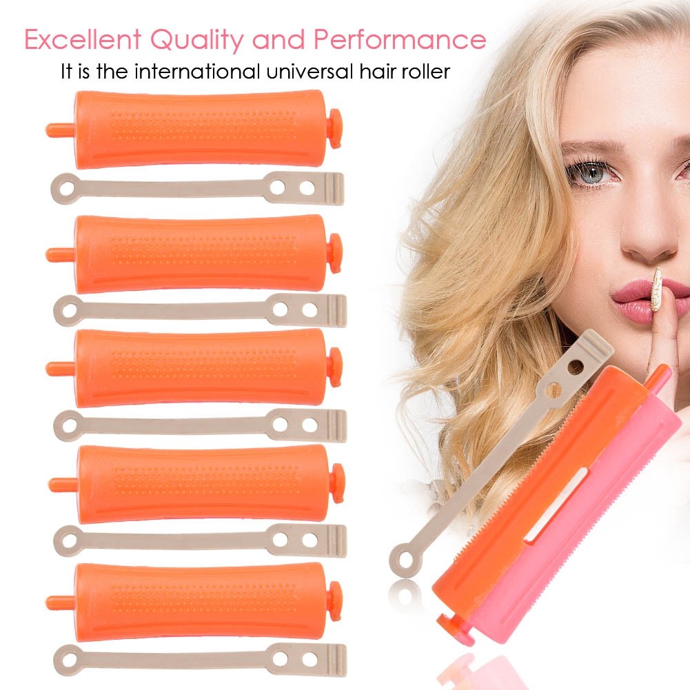 ༝6Pcs Standard Hair Rollers Heat Perm Wave Rod Hair Clip Curlers Hairdressing