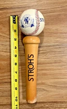 Stroh's Beer Tap Handle Knob Keg Bar Top Kegerator Brewing Baseball Bat MLB