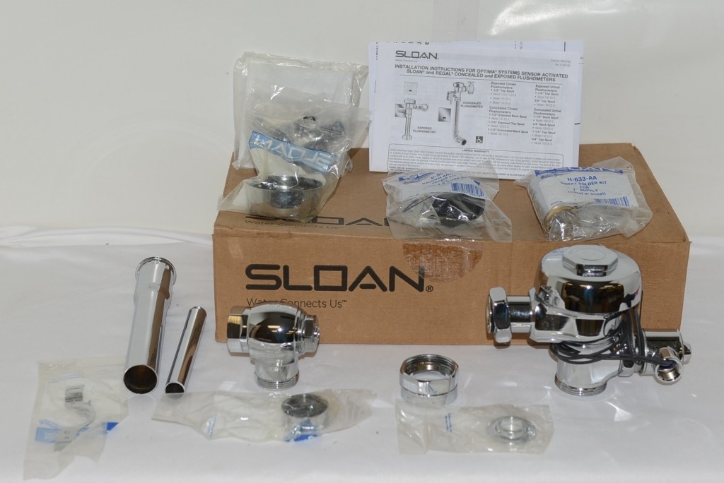 Sloan 1801ESS Flushometer Chem/Clog Resistant Permex Exposed Sensor Chrome