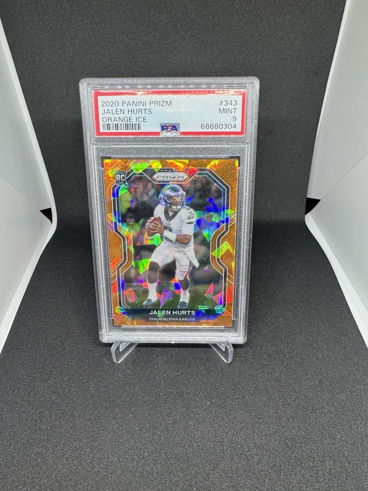 2020 Panini Prizm Jalen Hurts #343 Orange Ice Prizm (RC)
