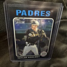 2024 Topps Heritage High Number Taylor Kohlwey #154 RC Black Chrome 26/75 Padres