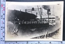 U.S. Army Transport Ship Maritime CAMBRAI Vessel Vintage BW Photo Snapshot