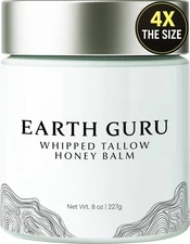 Earth Guru XL Whipped Beef Tallow for Skin 8oz 100% Natural Beef Tallow and H...