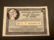 France National Lottery Ticket dated 1936 No 0,660,870