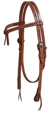 Showman Argentina Cow Leather Futurity Knot Browband Headstall w/ Barbwire